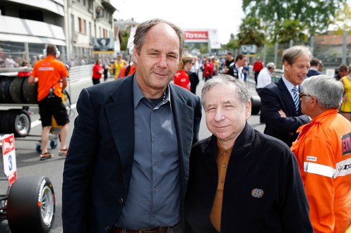 FIA President Jean Todt visited with FIA Single-Seater Commission President Gerhard Berger. © FIA.